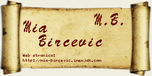 Mia Birčević vizit kartica